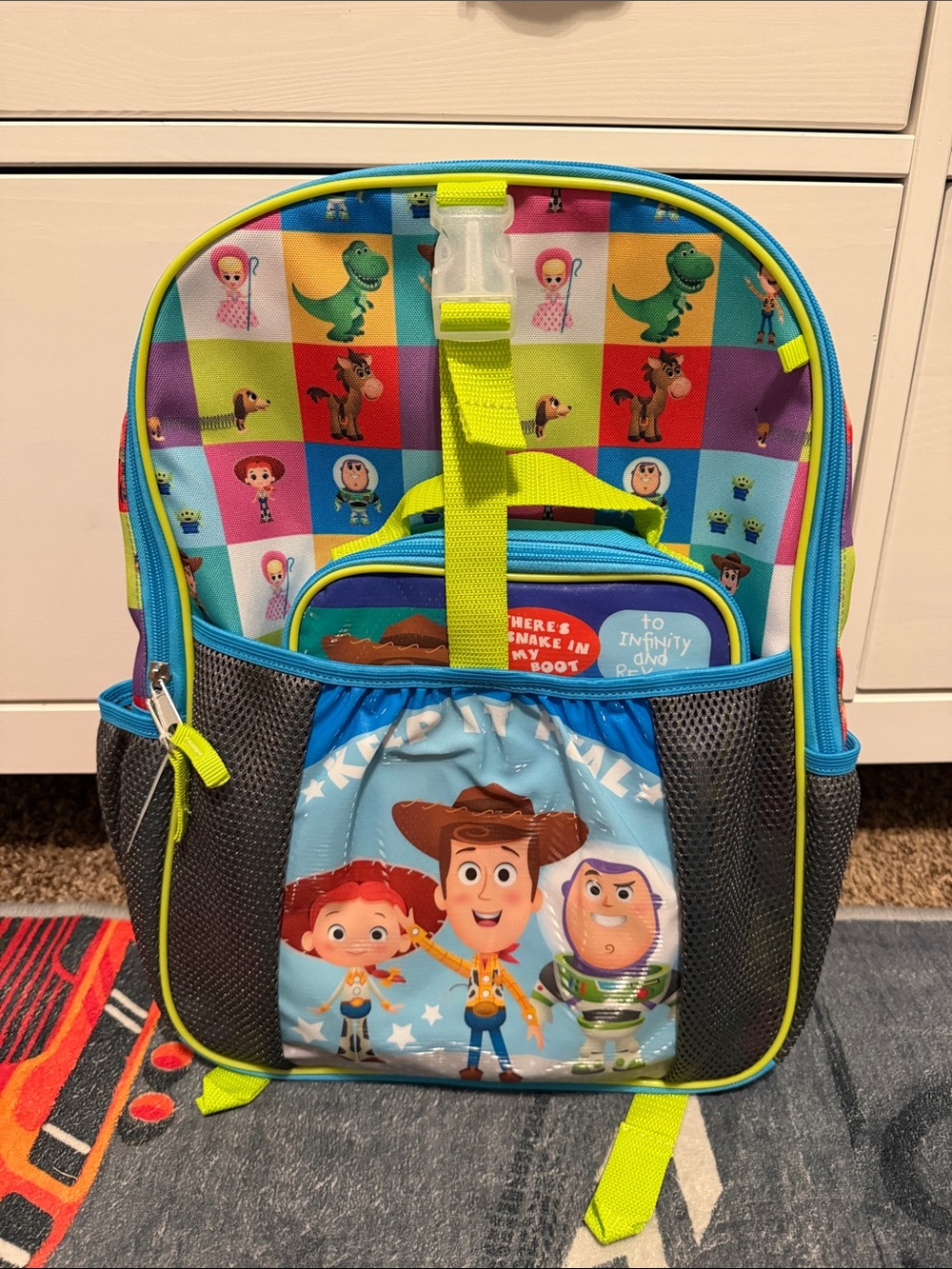 Toy Story Kids Backpack - Blue with Lime Green Accents
